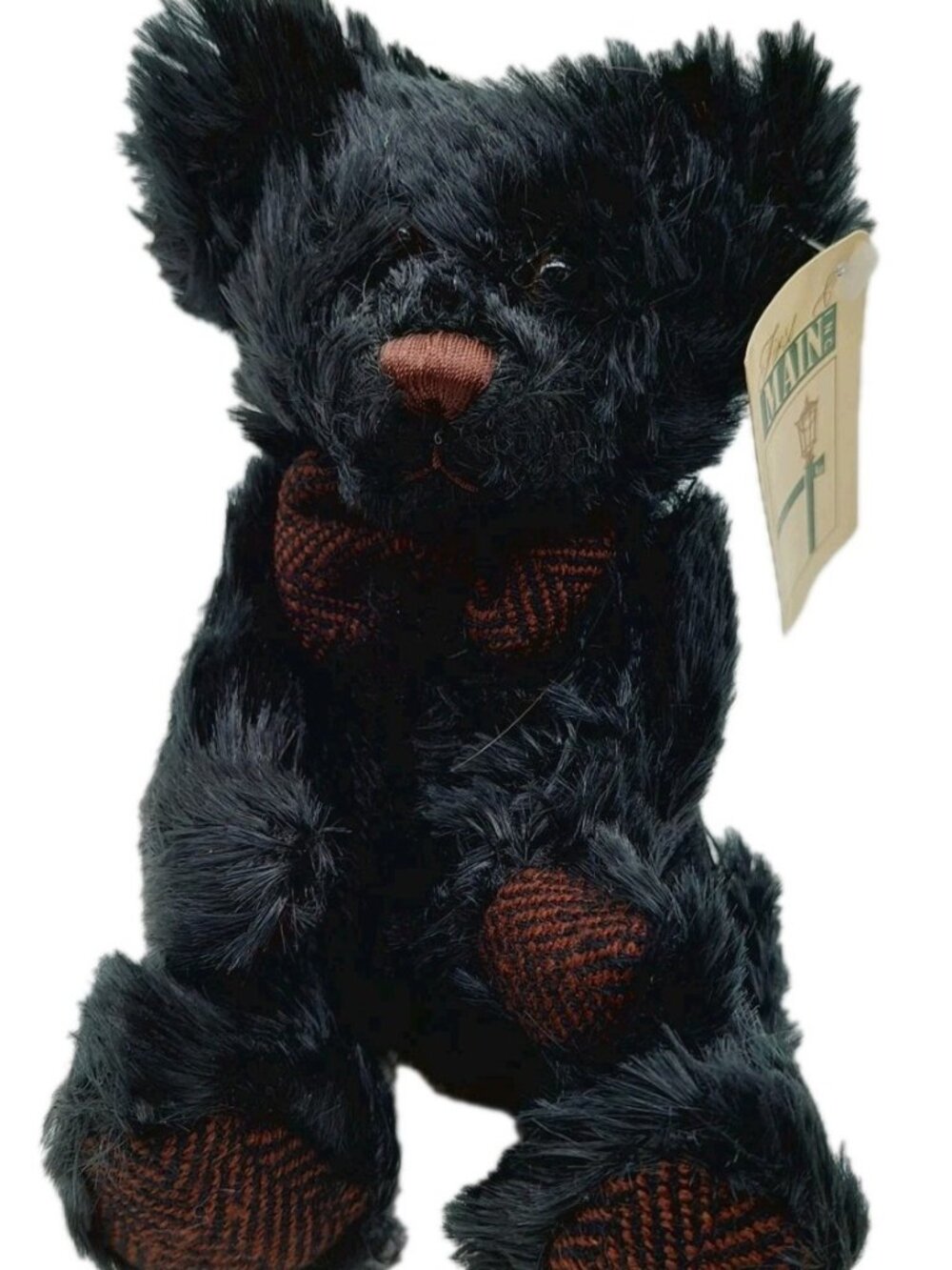 First & Main Black Rare Bear  #1482 Plush Stuffed Animal 7" Sitting